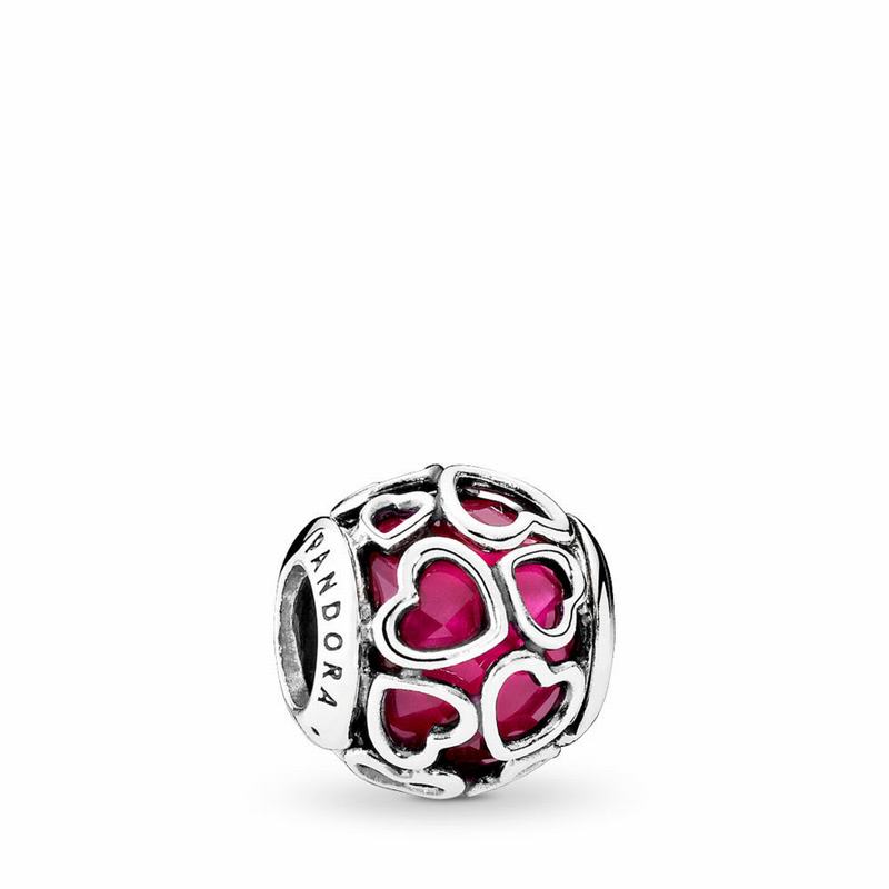 Pandora Australia Cerise Encased in Love Charm - Sterling Silver | CBNPQA063